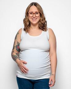 Maternity Vest Top in White Organic Cotton via The Bshirt
