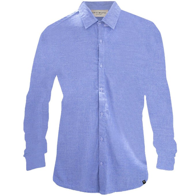 Overhemd - Gerecycled katoen en linnenmix - lichtblauw from The Driftwood Tales