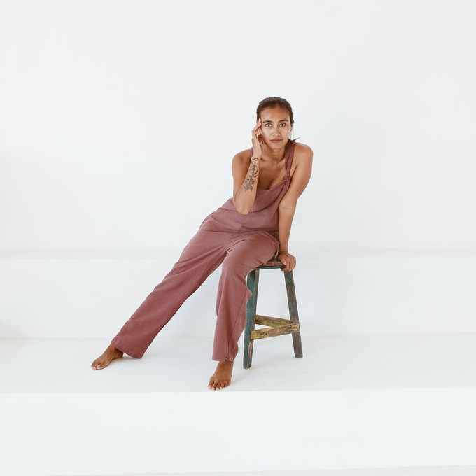 Trouser suit - upcycled 100% cotton - marsala from The Driftwood Tales Trouser suit - upcycled 100% cotton - marsala from The Driftwood Tales