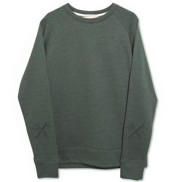 Sweatshirt - biologisch katoen - club&axe - legergroen from The Driftwood Tales Sweatshirt - biologisch katoen - club&axe - legergroen from The Driftwood Tales