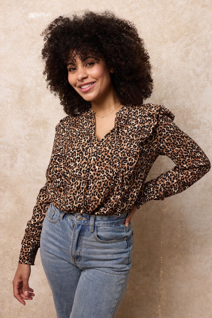 Amba Frill Shirt | Leopard Print from Tilbea London
