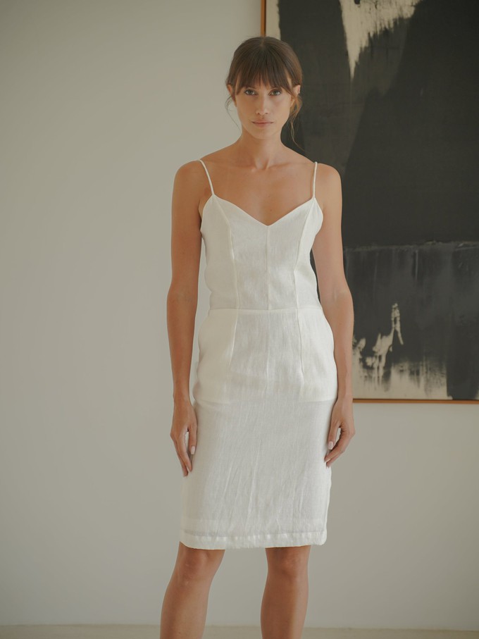 Linen Pencil Dress in Natural from Urbankissed