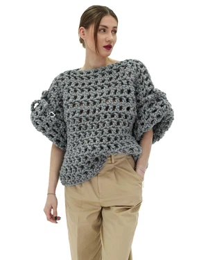 Bow Sleeve Sweater - Grey from Urbankissed