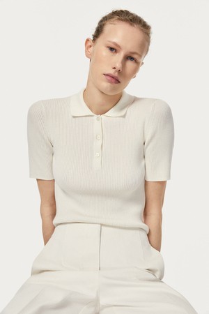 The Organic Cotton Ribbed Polo - Milk White from Urbankissed