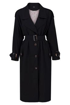 Oversize Trench Coat Black via Urbankissed