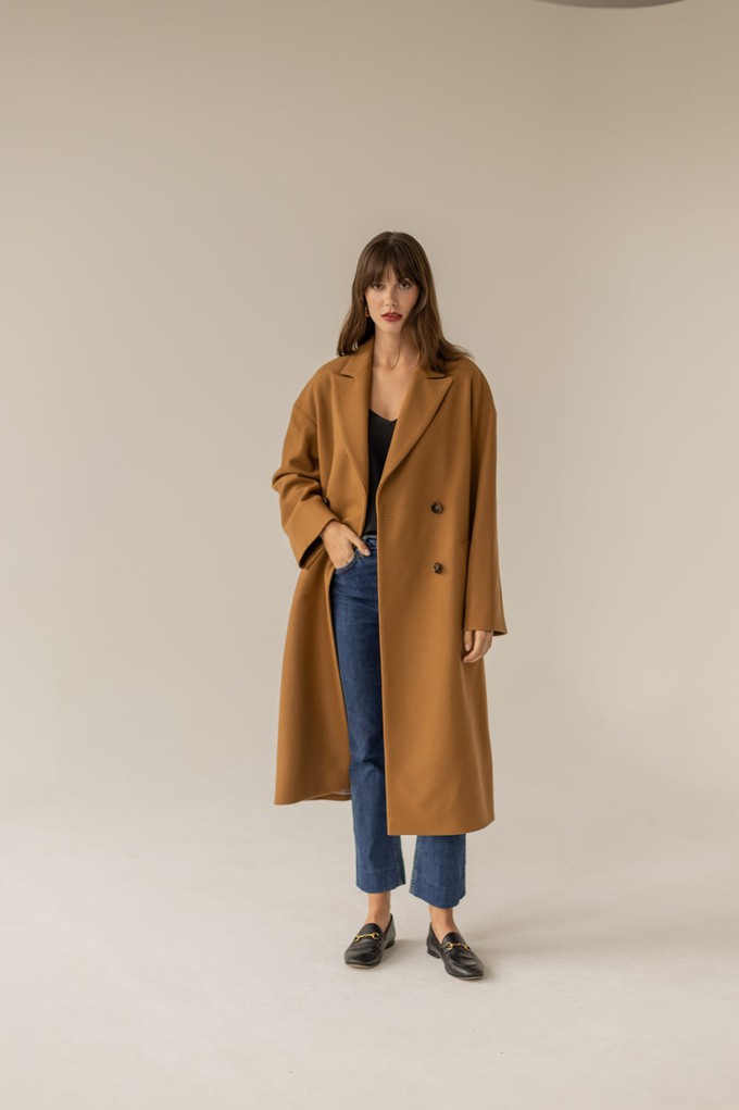 Double-Breasted Carmel Coat from Urbankissed