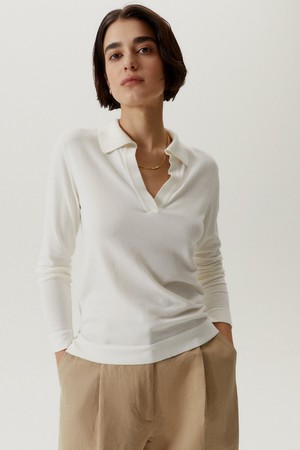 The Organic Cotton Lightweight Polo - Milk White from Urbankissed