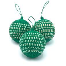 Green & White Christmas Tree Baubles Pack of 3 via Urbankissed