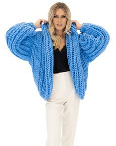 Hooded Chunky Cardigan - Blue from Urbankissed