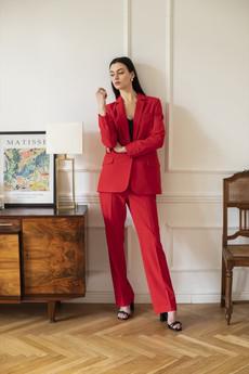 Classic Loose Fit Blazer Red via Urbankissed