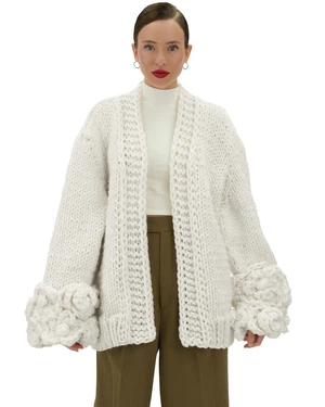 Floral Sleeves Cardigan - White from Urbankissed