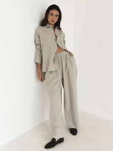 Wide Leg Linen Pants in Beige via Urbankissed