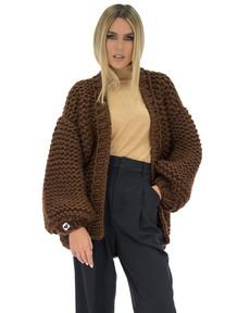Classic Chunky Cardigan - Brown via Urbankissed