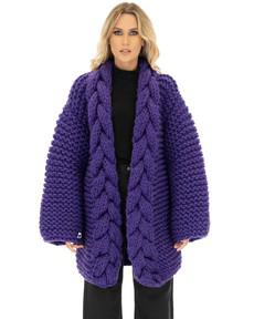 Cable Knitted Coat - Violet from Urbankissed