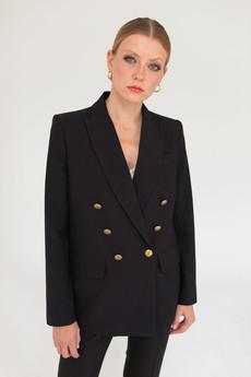 Double-Breasted Jacket Black via Urbankissed