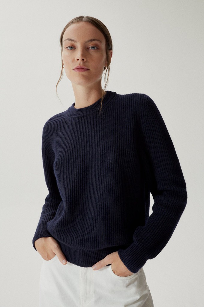 The Merino Wool Perkins Sweater - Oxford Blue from Urbankissed