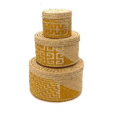 Woven Natural Straw Yellow Baskets via Urbankissed