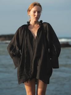 Oversized Dress Shirt Black - Jules via Urbankissed