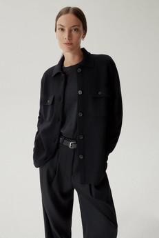 The Merino Wool Overshirt Jacket - Black via Urbankissed