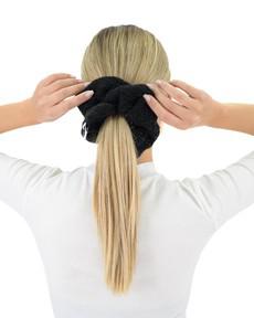 XL Angora Scrunchie - Black via Urbankissed