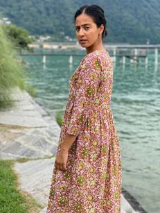 Floral Button-Down Midi Dress - Fuchsia via Urbankissed