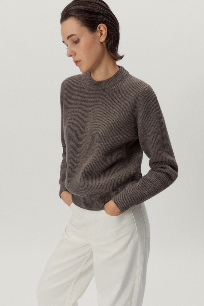 The Woolen Ribbed Sweater - Taupe from Urbankissed