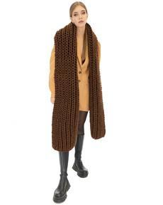 Ribbed Chunky Scarf - Brown via Urbankissed