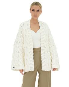 Cable Knit Cardigan - White via Urbankissed