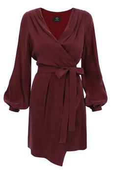 Cocktail Wrap Dress Red Burgundy via Urbankissed