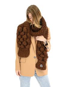 Bubble Ribbed Scarf - Brown from Urbankissed