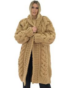 Long Cable Coat - Camel via Urbankissed