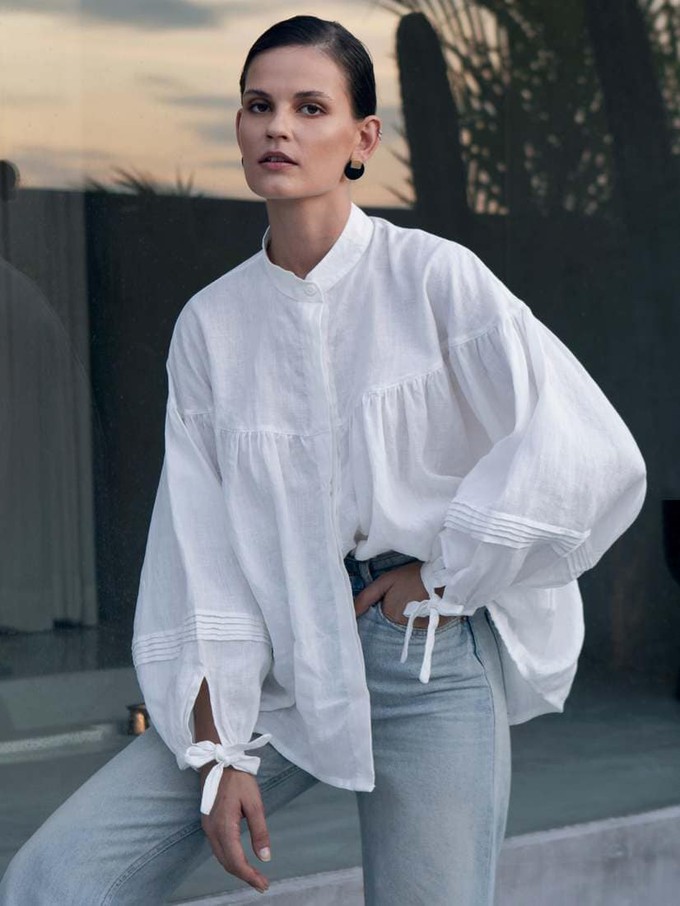Oversized Linen Shirt - White from Urbankissed