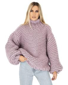 Turtle Neck Sweater - Lilac via Urbankissed