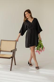 Black Kimono Midi Dress via Urbankissed