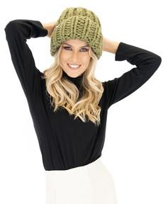 Ribbed Knit Beanie - Khaki via Urbankissed