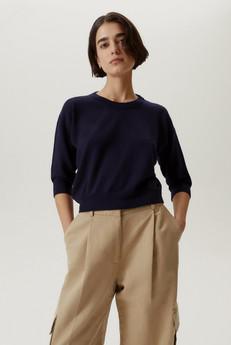 The Merino Wool Boxy T-shirt - Oxford Blue via Urbankissed