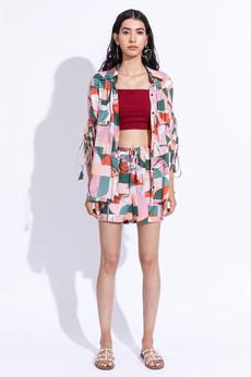 Shirt & Shorts - Co-Ord Set - Pink & Faded Green via Urbankissed