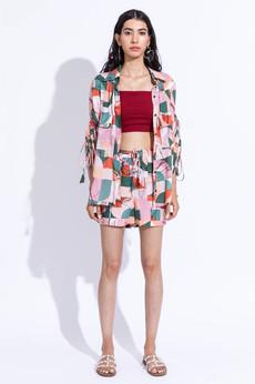 Shirt & Shorts - Co-Ord Set - Pink & Faded Green via Urbankissed