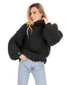 Turtle Neck Sweater - Dark Grey via Urbankissed