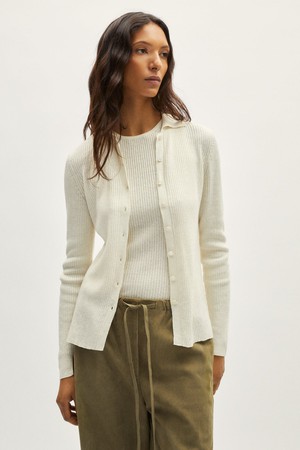 The Linen Cotton Ribbed Shirt - Milk White from Urbankissed