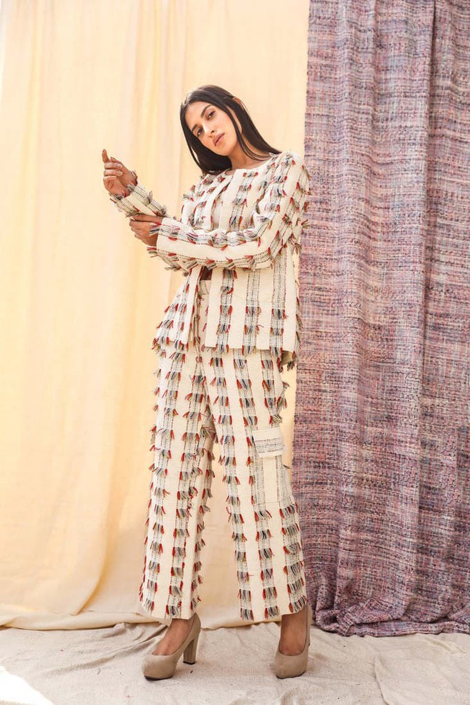 Fringed Handwoven Pants & Blazer from Urbankissed