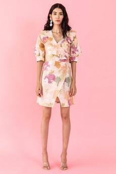 Floral Wrap Dress Boxy Long Sleeves via Urbankissed