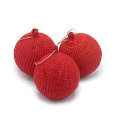 Red Christmas Tree Baubles Pack of 3 via Urbankissed