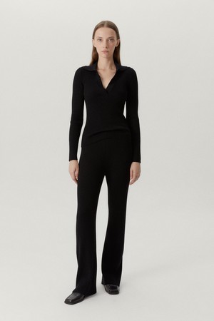 The Merino Wool Ribbed Pants - Black from Urbankissed