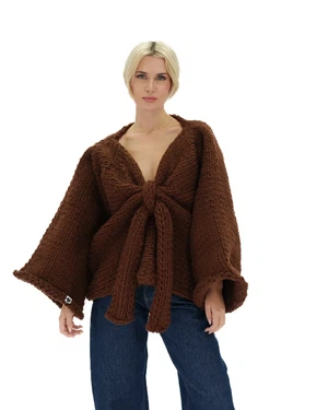Chunky Bow Sweater - Brown from Urbankissed