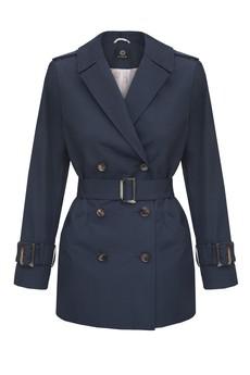 Short Navy Blue Trench Coat via Urbankissed