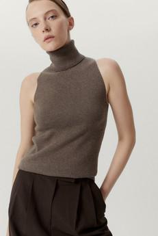 The Ultrasoft Wool A-line Top - Brown Melange via Urbankissed
