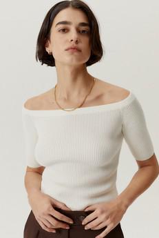 The Organic Cotton Off-the Shoulder Top - Milk White via Urbankissed