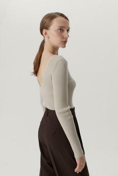 The Merino Wool Back Neckline Top - Pearl via Urbankissed