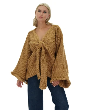 Chunky Bow Sweater - Camel from Urbankissed